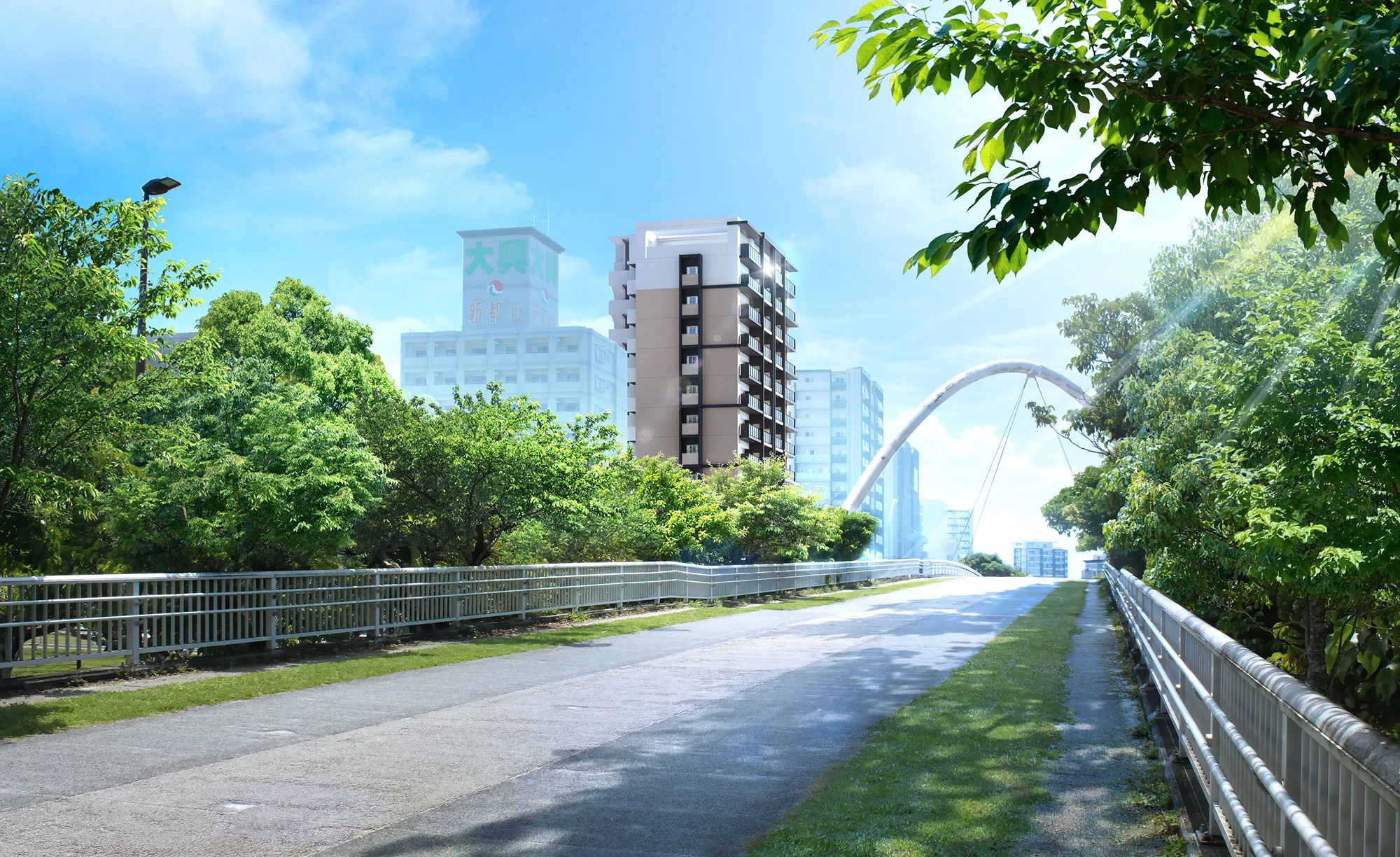 空中摄影怀斯特姆广场公园广场